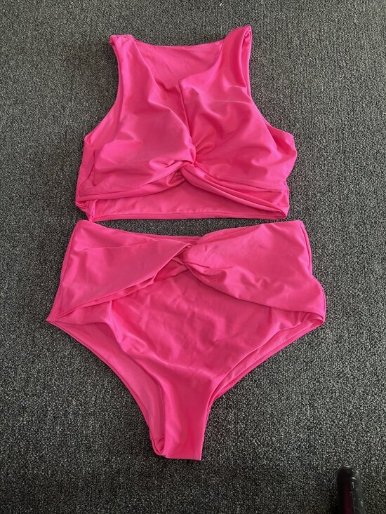 Unbranded Other - Unbranded Size Medium (M) Women's Hot Pink High Waisted Tankini Swimsuit Set wit